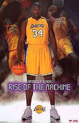 2003 Shaquille O\'Neal Rise of the Machine Los Angeles Lakers Starline Poster OOP