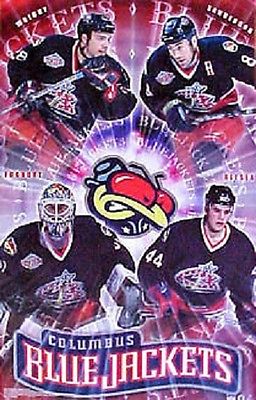 2001 Columbus Blue Jackets Collage Original Norman James Poster OOP