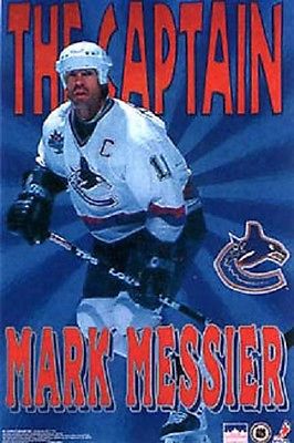 1997 Mark Messier \"The Captain\" Vancouver Canucks Original Starline Poster OOP
