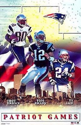 2003 New England \"PATRIOT GAMES\" Collage Original Starline Poster OOP w/ Brady