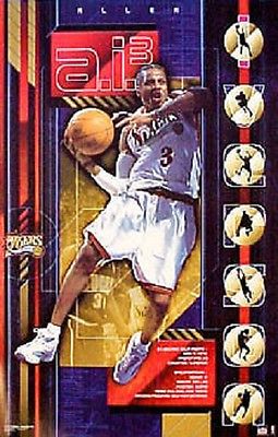 2001 Allen Iverson Philadelphia 76ers Original Starline Poster OOP