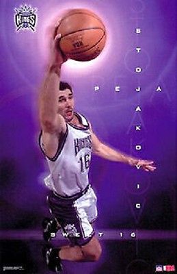 2002 Peja Stoyakovic Sacramento Kings Original Starline Poster OOP