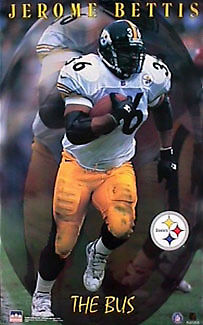 1998 Jerome Bettis \"The Bus\" Pittsburgh Steelers Poster