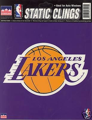 12 Los Angeles Lakers 6 inch Static Cling Stickers