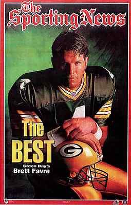 1997 Brett Favre \"The Best\"  Sporting News GB Packers Norman James Poster OOP