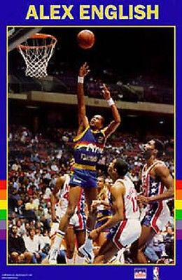 1989 Alex English  Denver Nuggets Original Starline Poster OOP RARE