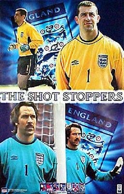 2000\"The Shot Stoppers\"Original Starline Poster ENGLAND GOALIES Seaman & Martyn
