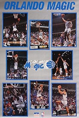 1990 Orlando Magic Inaugural Season Collage Original Starline Poster OOP