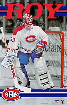 1991 Patrick Roy Montreal Canadiens Original Starline B&W Series Poster OOP