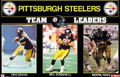 1992 Pittsburgh Steelers Team Leaders  Original Starline Poster OOP w/ Hoge
