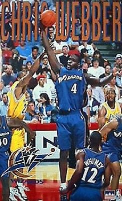 1998 Chris Webber Washington Wizards Original Starline Poster OOP