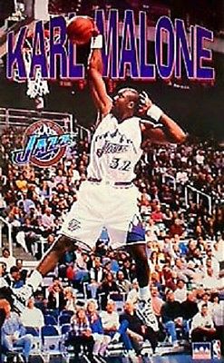 1998 Classic Karl Malone Utah Jazz \"Strike a Pose Dunk\" Original Starline Poster
