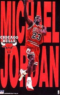 1997  Michael Jordan Chicago Bulls Red Letters Original Starline Poster OOP