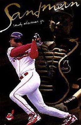 1997 Sandy Alomar Jr Cleveland Indians \"Sandman\" Original Costacos Poster OOP