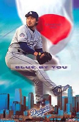 2002 Kaz Ishii Los Angeles Dodgers Original Starline Poster OOP