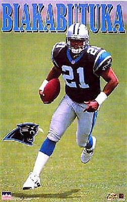 1996 Tim Biakabutuka Carolina Panthers Original Starline Poster OOP