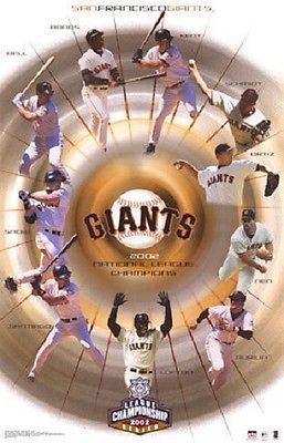 2002 San Francisco Giants NL Champs  Original Starline Poster OOP w/ Bonds