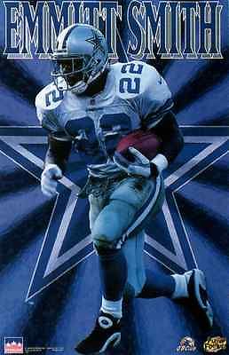 1997 Emmitt Smith Glow Dallas Cowboys Original Starline Poster OOP