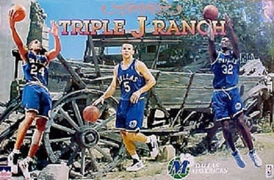 1995 Dallas Mavericks\"Triple J Ranch\" Original Starline Poster OOP Jason Kidd