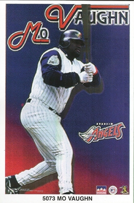 Mo Vaughn ANAHEIM ANGELS Original Starline Poster MINI Promo Piece 3x5