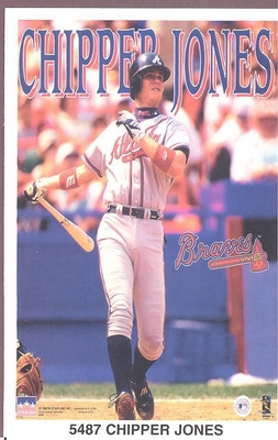 Chipper Jones ATLANTA BRAVES Starline Poster MINI Promo Piece 3x5