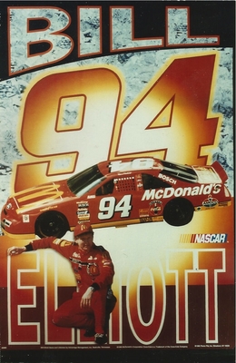 Bill Elliott Glossy NASCAR Poster MINI Promo Piece 3x5