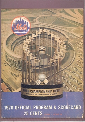 1970 New York Mets Program/Scorecard vs Atlanta Braves (unscored) VG CONDITION