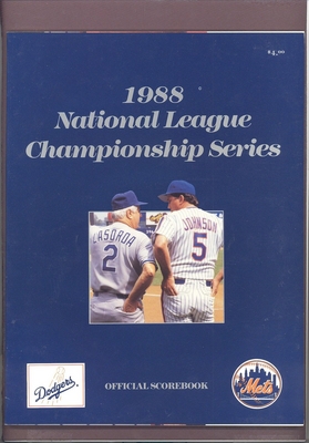 1988 NLCS New York Mets- Los Angeles Dodgers Program NICE CONDITION