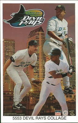 TAMPA BAY DEVIL RAYS COLLAGE Original Starline Poster MINI Promo Piece 3x5
