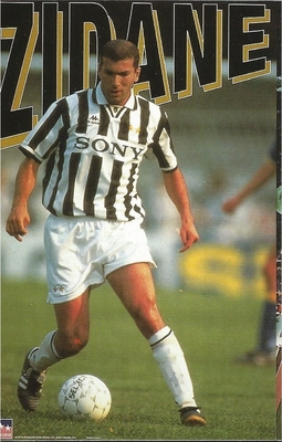 ZINADENE ZIDANE JUVENTUS ITALY Original Starline Poster MINI Promo Piece 3x5