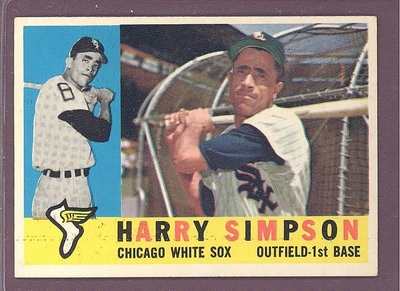 1960 Topps #180 Harry Simpson NM  CHICAGO WHITE SOX crease free
