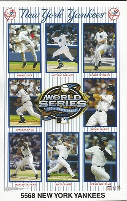 2003 NEW YORK YANKS AL CHAMPS Jeter Rivera Starline Poster MINI Promo Piece 3x5