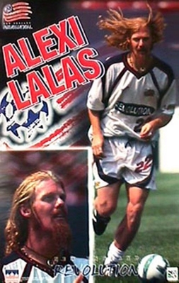 1997 Alexi Lalas NEW ENGLAND REVOLUTION Original Starline Poster OOP