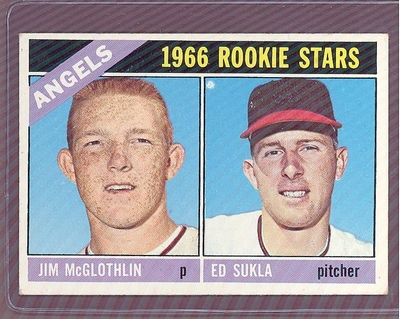1966 Topps #417 Angels Rookies McGlothlin EX+ CALIFORNIA ANGELS crease free