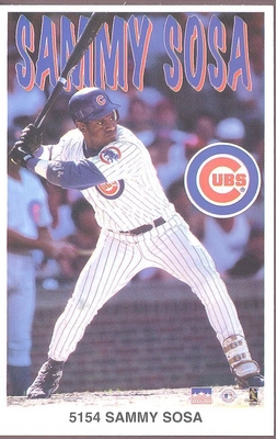 Sammy Sosa CHICAGO CUBS Original Starline Poster MINI Promo Piece 3x5