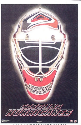 CAROLINA HURRICANES MASK Original Norman James Poster MINI Promo Piece 3x5