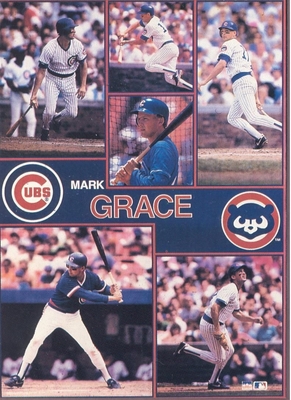 1990 Starline MARK GRACE Cubs Monster Poster MINI Promo Piece RARE