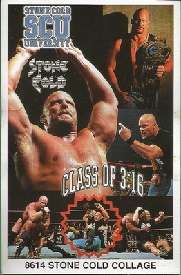Stone Cold Collage Original Funky Posters Wrestling MINI Promo Piece 3x5