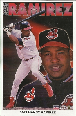 Manny Ramirez CLEVELAND INDIANS Original Starline Poster MINI Promo Piece 3x5