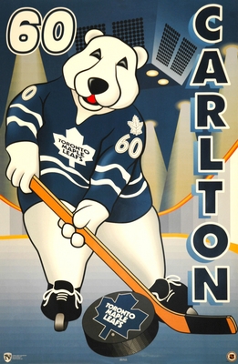 1998 TORONTO MAPLE LEAF MASCOT CARLTON THE BEAR  Norman James Poster OOP