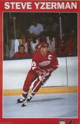 Steve Yzerman DETROIT RED WINGS Red Border  Starline Poster MINI Promo Piece 3x5