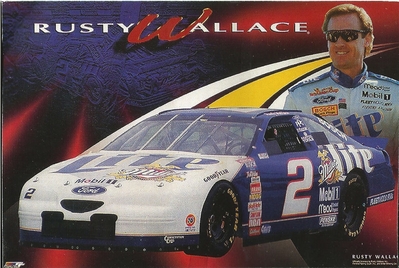 Rusty Wallace Miller Lite 2 NASCAR Poster MINI Promo Piece 3x5