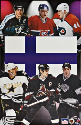 1997 Team Finland Collage Original Starline Poster OOP Selanne Koivu Numminen