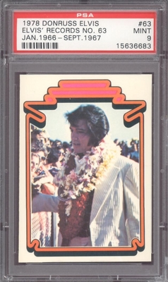 1978 Donruss Elvis #63 Records No. 63 Jan 66-Sept 67 PSA 9 MINT