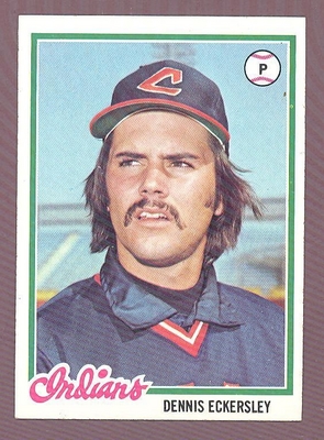 1978 Topps #122 Dennis Eckersley EX-MT oc CLEVELAND INDIANS crease free