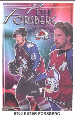 Peter Forsberg COLORADO AVALANCHE Original Starline Poster MINI Promo Piece 3x5