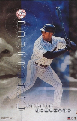 2002 Bernie Williams Powerball New York Yankees  Original Starline Poster OOP