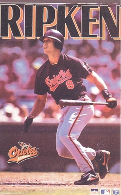 Cal Ripken BALTIMORE ORIOLES Action Starline Poster MINI Promo Piece 3x5