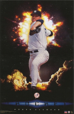 2002 Roger Clemens \"The Rocket\" New York Yankees Original Starline Poster OOP