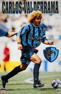 1997 Carlos Valderrama TAMPA BAY MUTINY Original Starline Poster OOP